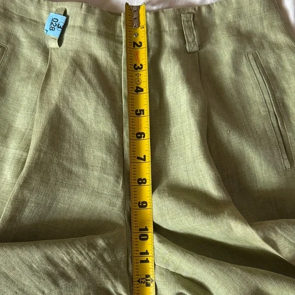Ellen Tracy Olive Linen Top and pants set - Picture 13 of 15